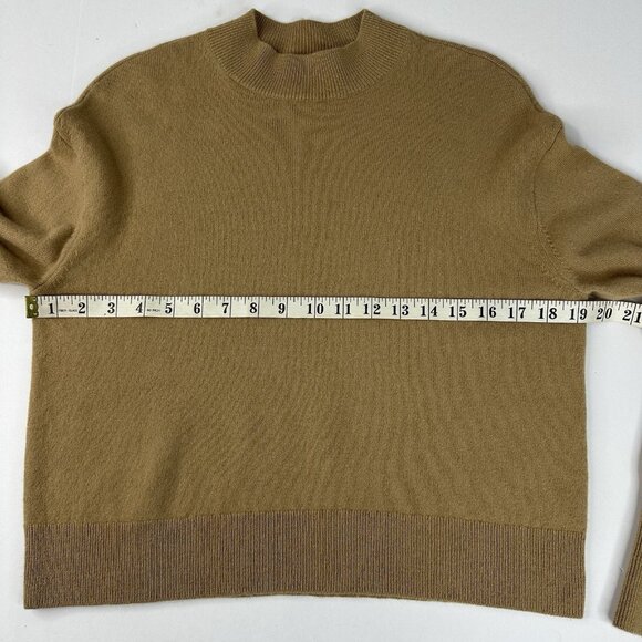Everlane‎ Women's Camel The Cashmere Crop Mockneck Sweater S/C38.25 - Picture 10 of 12